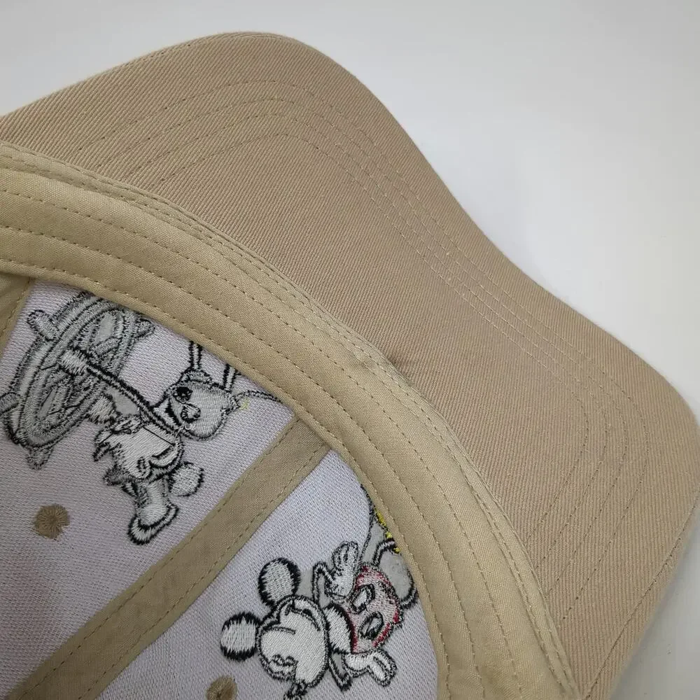 Disney Baseball Cap Beige One Size Mickey Mouse Multi Character Strapback Hat
